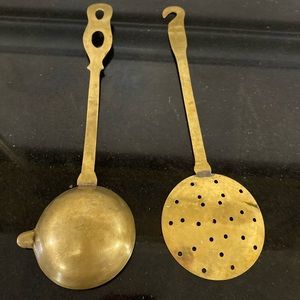 Vintage copper skimmer & ladle